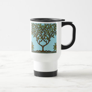 Taza De Viaje Papel pintado floral de William Morris Tree Frieze