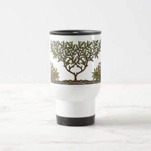 Taza De Viaje Papel pintado floral de William Morris Tree Frieze
