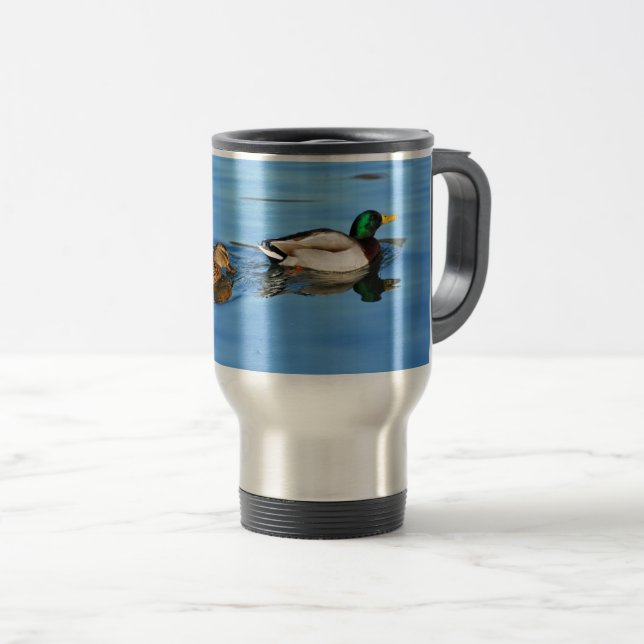 Taza De Viaje Par de patos mallard (Anverso derecho)