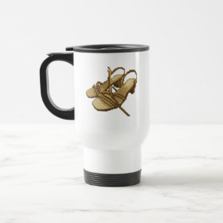 Taza De Viaje Par de tacones dorados pixelados