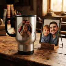 Taza de viaje para abuelo personalizada con dos fo