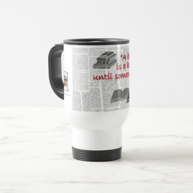 taza de viaje para amantes de los libros (Anverso izquierdo)