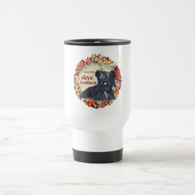 Taza de viaje para amantes de Skye Terrier (Centro)