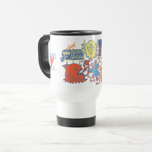 Taza de viaje para amantes del té monstruosos (Anverso izquierdo)