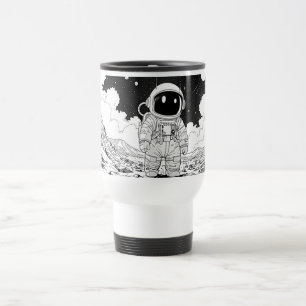 Taza de viaje para astronautas, arte cómico cósmic
