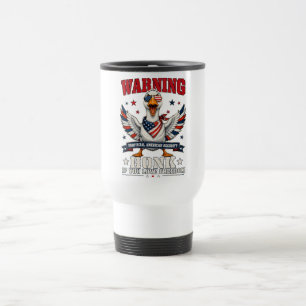Taza de viaje para el 4 de julio del ganso enojado