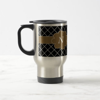 Taza De Viaje Para hombre con monograma negro de Brown