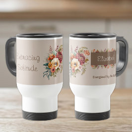 Taza De Viaje Para introvertidos soledad floral marrón