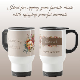 Taza De Viaje Para introvertidos soledad marrón floral