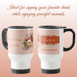 Taza De Viaje Para introvertidos soledad naranja floral