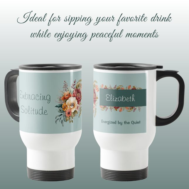 Taza De Viaje Para introvertidos soledad verde floral (Subido por el creador)