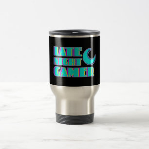 Taza de viaje para jugadores con fallas de neón   