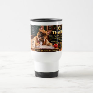 Taza de viaje para maestro con Bulldog Francés div