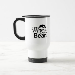 Taza de viaje para mamá osa con cita