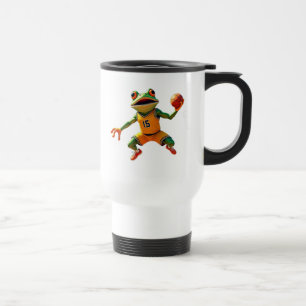 Taza de viaje para zurdos Basketball Frog