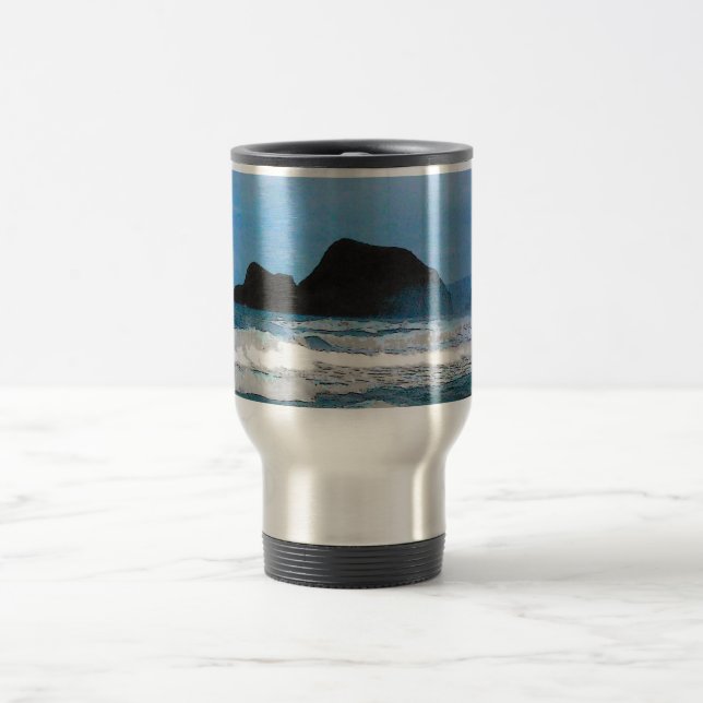 Taza De Viaje Paraíso tropical de la isla costera de Hawái (Centro)