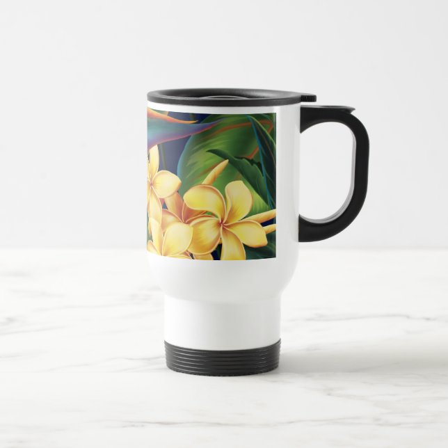 Taza De Viaje Paraíso tropical Plumeria Travel Mug (Derecha)