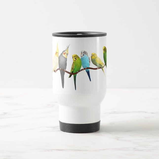 Taza De Viaje ¡Parakeets y Cockatiels! (Centro)