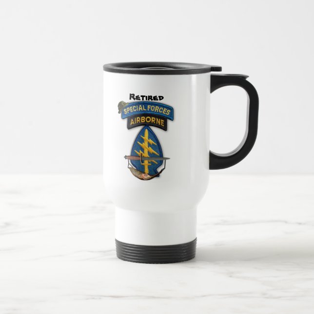 Taza De Viaje Parche de boinas verdes de fuerzas especiales reti (Derecha)