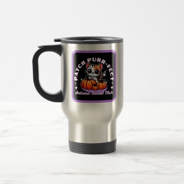 Taza De Viaje Parche purr-fecto - parche de calabaza para gatos (Izquierda)