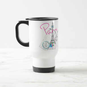 Taza De Viaje París con amor y la torre Eiffel