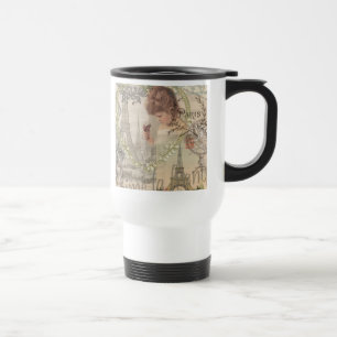 Taza De Viaje París Francia Bonito Chica Eiffel
