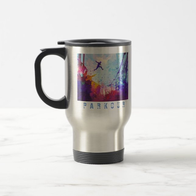 Taza De Viaje Parkour Urban Free Running Sports Art (Izquierda)