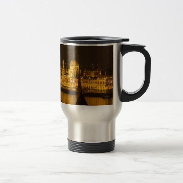 Taza De Viaje Parlamento húngaro Budapest por noche (Derecha)