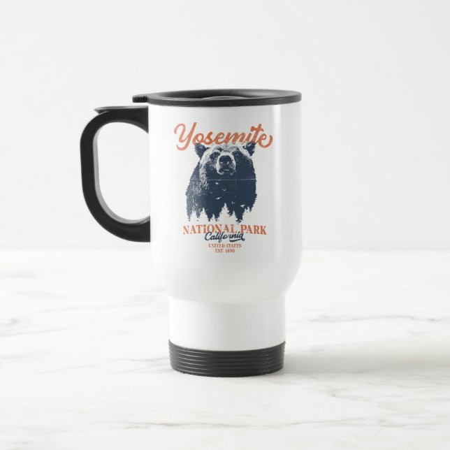 Taza De Viaje Parque nacional Yosemite Grizzly Bear California (Izquierda)
