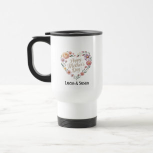 Taza De Viaje Pastel Flor Floral Feliz Día de la Madre Café