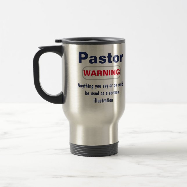 Taza De Viaje Pastor Advertencia Humorística de viaje (Izquierda)