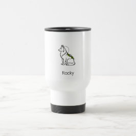 Taza De Viaje Pastor Alemán Minimalista Nombre Personalizado