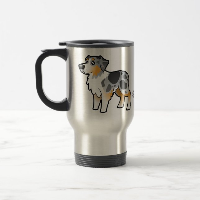 Taza De Viaje Pastor del australiano del dibujo animado (Izquierda)