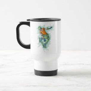 Taza De Viaje Patinaje volador de colores, Ilustracion divertido