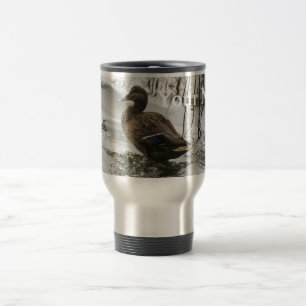 Taza De Viaje Pato gris en el lago oscuro