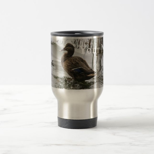 Taza De Viaje Pato gris en la oscuridad del lago (Centro)