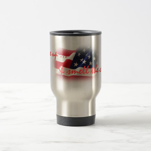 Taza De Viaje Patriótico despierta y huele el tazón para viajar  (Centro)