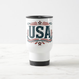 Taza De Viaje Patriótico, EEUU vintage