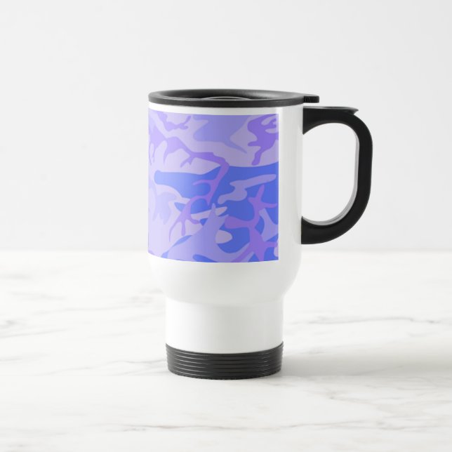 Taza De Viaje Patrón abstracto azul del pasto de camuflaje (Derecha)