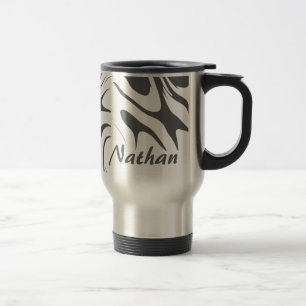 Taza De Viaje Patrón abstracto giratorio gris personalizado