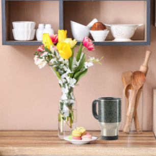 Taza De Viaje Patrón antiguo de desgaste deja fondo azul