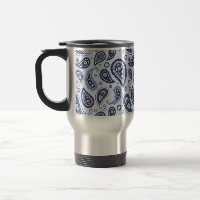 Taza De Viaje Patrón azul paisley (Izquierda)
