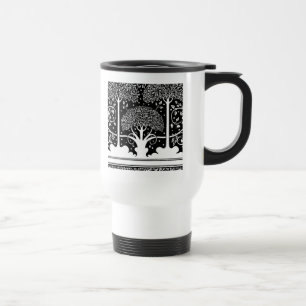 Taza De Viaje Patrón Beardsley de árbol Art Nouveau