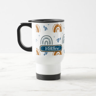 Taza De Viaje Patrón celeste tipo retro lindo personalizado