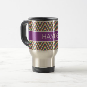 Taza De Viaje Patrón Chevron Retro Personalizado Cool