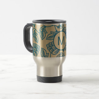 Taza De Viaje Patrón Clásico de Hojas de Lúpulo Vintage con Mono