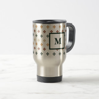 Taza De Viaje Patrón cruzado colorido Mug inicial personalizado