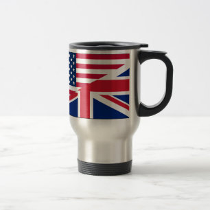 Taza De Viaje Patrón de bandera estadounidense Union Jack estrel
