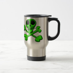 Taza De Viaje Patrón de Calavera y Huesos Cruzados