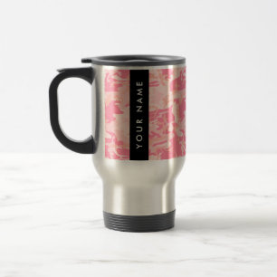 Taza De Viaje Patrón de camuflaje rosa, tu nombre, Personaliza